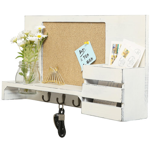 Latitude Run® Wall Organizer w/ Mail Storage / Key Hooks Wayfair